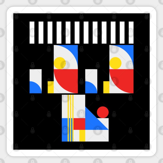 Simple Colorblock Geometric Magnet by JuncaArtPrints